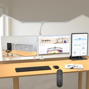 36W Ultra Bright Architect Desk Lamp with Clamp, Tall Overhead Rotatable Led Desk Light for Home Office, 47Inch Long Adjustable Monitor Light Bar with Remote for Computer Screen Desktop Table (White) 36W Ultra Bright Architect Desk Lamp with Clamp, Tall Overhead Rotatable Led Desk Light for Home Office, 47Inch Long Adjustable Monitor Light Bar with Remote for Computer Screen Desktop Table (White)
