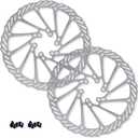 BlueStars 2 Packs 180mm Disc Brake Rotor Stainless Steel Bike Disc Brake Rotor with 6 Bolts - Fit for Road Bike Mountain Bike MTB BMX