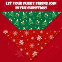 Christmas Dog Bandanas 2 Pack Washable Soft Cotton Christmas Tree & Snowflakes Scarf Multiple Sizes Offered Premium Durable Fabric Adjustable Fit for Small, Large & Extra Large Dogs