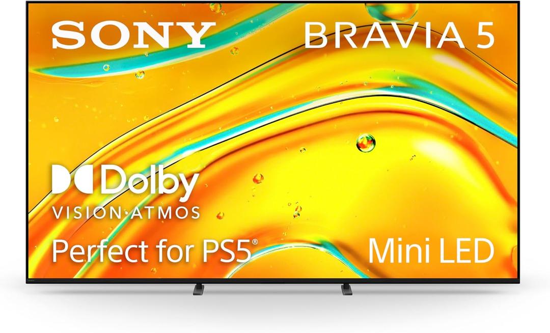 Sony BRAVIA 5 85 Inch TV, Mini LED, 4K Smart Google TV, XR Processor with AI Technology,120hz Television with Dolby Vision/Atmos, Exclusive Features for PlayStation5, K-85XR50, 2025 Model