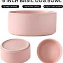 Raised Ceramic Dog Bowl Set - Elevated Dog Bowls with Non Slip Bamboo Stand, Food and Water Bowl Set for Small and Medium Breed Dogs, Pet Bowls, Weighted Dogs Dishes (6'', 2 * 30OZ, Pink)