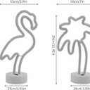 UrsaMajor 2 Pack Neon Signs, Pink Flamingo & Neon Palm Tree, USB/Battery Powered, Energy Efficient, Decor Lights for Girls Bedroom, Party, Dining Tables, Office desk, Valentine Gifts