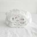 Linen Fitted Sheet (1 Piece) -  Deep Pocket Mattress Cover Natural Flax Cotton Blended Soft Breathable Bedding - White, queen Size