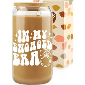 Engagement Gifts, In My Engaged Era Glass Cup, Future Bride Gift Ideas, Bridal Shower Gift for Her, Wedding Gifts for Best Friend - Newbride, Fiance Present - Bride to Be Tumbler - Present for Her