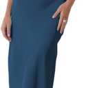 Halfisland Satin High Neck Backless Sleeveless Midi Dresses for Women Elegant Mock Neck High Waist Cross Back Cocktail Dress Teal 