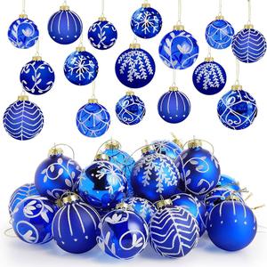 Liliful 24 Pcs Clear Glass Christmas Ball Ornaments 2.36 Inch Glass Christmas Tree Decorations Xmas Tree Hanging Balls Ornaments Decoration for Trees Xmas Holiday Party Decor Gift