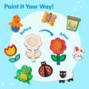 JOYIN 12 Wooden Magnet Creativity Arts & Crafts Painting Kit for Kids, Decorate Your Own Painting Gift for Halloween Crafts, Birthday Parties and Family Crafts, Party Favors for Boys Girls