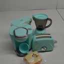 Play Kitchen Appliances Toy Set with Coffee Maker Machine, Mixer, Toaster, Blender, Kids Kitchen Playset, Play Kitchen Accessories with Sound & Light, Birthday Gifts for Kid Girls Ages 3-5 4-8