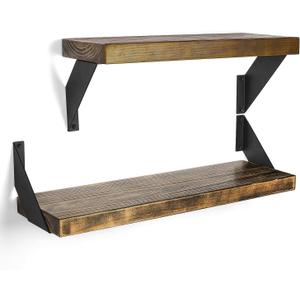 FOYO 4 Heavy Duty Angle Shelf Brackets Floating Shelves Support Brackets, 6-Inch