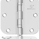 304 Stainless Steel 3.5 Inch Door Hinges Brushed Satin Nickel Interior Hinges 5/8" Radius Corners 3.5'' Ball Bearing Door Hinges- 3 Pack