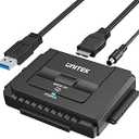 Unitek USB 3.0 to IDE and SATA Converter External Hard Drive Adapter Kit for Universal 2.5/3.5 HDD/SSD Hard Drive Disk, One Touch Backup Function, Included 12V/2A Power Adapter