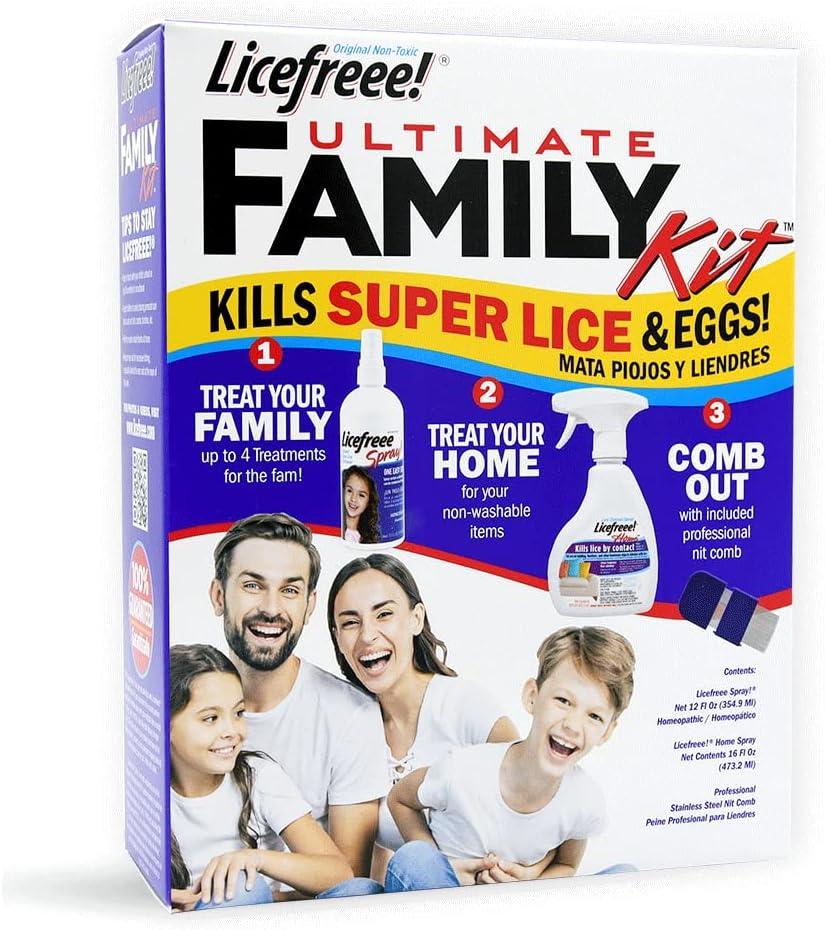 Licefreee Ultimate Family Lice Kit, Includes Spray, Home Spray & Lice Comb