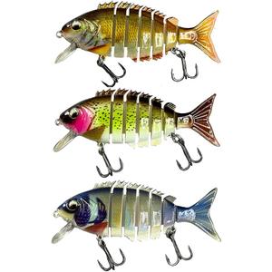 Multi-Segment Bait, Realistic bass Design, Bottom-Fishing Bait for Family Fishing. (Yellow-green)
