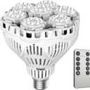 SANSI Dimmable Grow Light Bulb Full Spectrum, High PPFD 40W (600 Watt Equiv) with Remote, Auto On Off Timing 4 8 12 Hrs, Energy Saving Plant Light Bulb with E26 Base for Indoor Plants