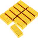 Vaguelly 10pcs Simulation Gold Bars Imitation Plastic Gold Bar Decor for Pirate Party Halloween and Stage Props Chic Design Compact for Boy Girl