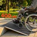 VEVOR Threshold Ramp for Doorways, 31.9 x 15.4 in, Platform Aluminum Wheelchair Ramp, Non-Slip Door Threshold Ramps, 400 lbs Load Capacity, for Home Steps, Curbs, Wheelchairs, Walkers, Scooter, Carts