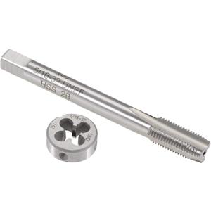 uxcell 5/16"-32 UNEF Tap and Die Set, HSS Machine Thread Tap with Round Threading Die, Right Hand