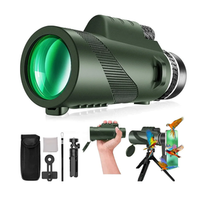 Monocular-Telescope 80x100 High Powered Monoculars High Definition for Adults High Powered with Smartphone Adapter Telescope Hunting Wildlife Bird Watching Travel Camping Hiking-Green