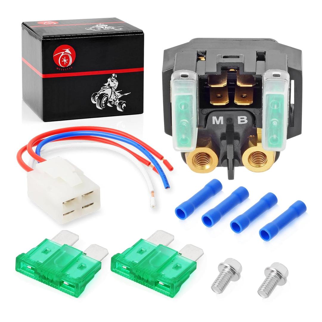 Starter Solenoid Relay M-B & Plug Compatible with Yamaha YFZ450 YFZ-R1 YFZ-R6 FZS1000 FZ8 XV1700 FJR1300 V-Star 1100 XVS1100 XVS1300 XV1900 XT250 YZF600R WR250R