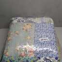 YAYIDAY Oversized King Bedspreads Patchwork Quilt Set (120x118 Inch) - 100% Cotton Reversible Breathable Floral Quilted Coverlet with Pillow Shams Fit All Season (Blue Flower)