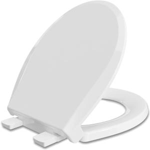 Round Toilet Seat, Slow Close Quick-Release Hinges, Heavy Duty Soft Close, Quiet-Close Lid And Seat For Standard Toilets, Easy To Install And Clean, Never Loosen, White(16.5)