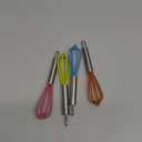 Mini Whisks 6 inch 4Pcs silica gel stainless steel Whisk, Hand Egg Mixer for Flour Cake Egg, Kitchen Cooking Baking Use Whisk redyelloworangeblue