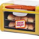 Nostalgia Oscar Mayer Extra Large Countertop 8 Hot Dog Roller and Bun Toaster Oven - Stainless Steel Rollers and Non-stick Warming Racks - Adjustable Timer, Compact
