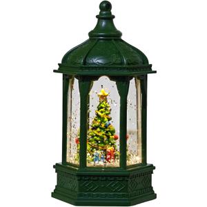 Christmas Snow Globe, Glitter Lighted Snow Globes Lantern Tabletop Decor-Christmas Tree