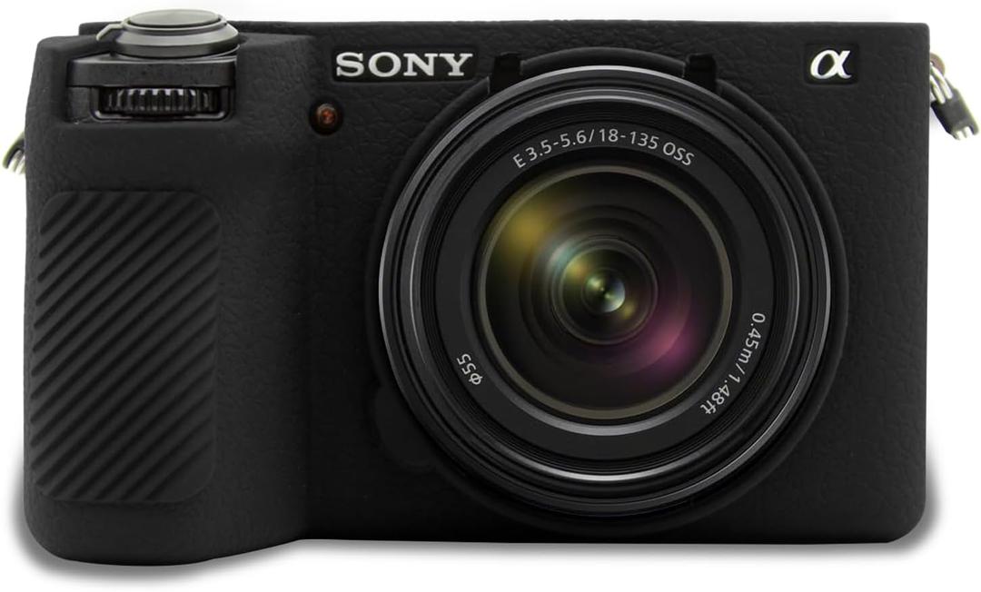 Easy Hood Camera Case for Sony Alpha 6700, Soft Silicone Protective Cover a6700 DSLR Camera Anti-Scratch Slim Fit Body Skin Protector Housing Sleeve for Sony A6700 Mirrorless Camera Black