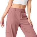 Lepunuo Womens Barrel Cargo Pants Casual Baggy Stretchy Elastic Waisted Wide Leg Jeans Y2k Streetwear with 6 Pockets (XL)