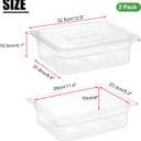 2 PCS Clear Pizza Dough Proofing Box with Lids, 12.8x9.2 Inch Dough Trays for Bread Making, Graduated Pizza Proofing Container Fits 4 Dough Balls for Home Kitchen, Restaurants, Chef(Small)