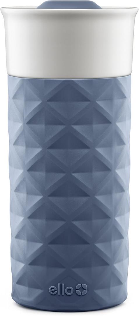 Ello Ogden BPA-Free Ceramic Travel Mug with Lid, Evening Blue, 16 oz