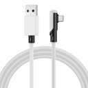MMOBIEL VR Link Cable USB-A to USB-C, 16.4 ft (5m) White PVC, 90° Type-C Connector – 5Gbps Data Transfer & Charging – Compatible with Meta Quest 3S/3/2/Pro, Pico 4 Ultra/4, PC & SteamVR