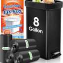 8 Gallon 130 Counts Strong Trash Bags Garbage Bags by RayPard, fit 30 Liter Kitchen Waste Basket, Medium Trash Bags Can Liners for Home Office Kitchen Bathroom Bedroom, Black