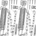 Storm Door Chain Spring 2 Pack Prevent Storm Damage, Screen Door or Door Closer Protector Heavy Duty Storm Door Hardware, Zinc Plated Anti-Rust and Sturdy, Easy to Install and Suit for Most Doors