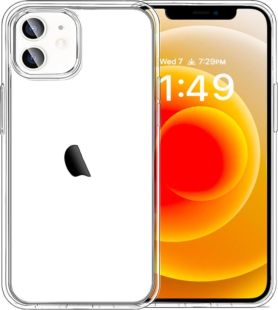 JJGoo Compatible with iPhone 12 and iPhone 12 Pro Case Clear, 2.5mm Thickness Heavy Duty Transparent Soft Anti-Scratch Protective Shockproof Bumper Cover Phone Case