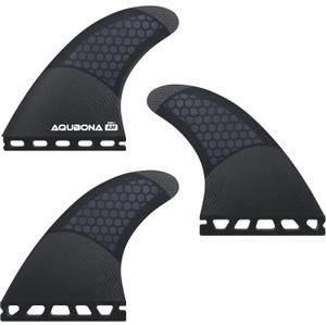 AQUBONA Single Dual Tab G3/G5/G6/G7 Half Carbon+Honeycomb Surfboard fin Tri Fin Thruster Set Surfboard fins (Fu, G3(S))