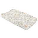 Crane Baby Woodland Quilted Changing Pad Cover, Animal Fox Print, Cotton Sateen, Secure Elastic Fit, Neutral Woodland Animal Nursery Decor for Boys and Girls, Diaper Changing Pad Cover