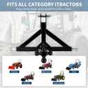Heavy Duty 3-Point Tractor Trailer Hitch, Cat 1 Drawbar with 2" Receiver, Towing Ball Mount & Hook, Quick Hitch Attachment for Kubota & Category 1 Subcompact Farm Tractors