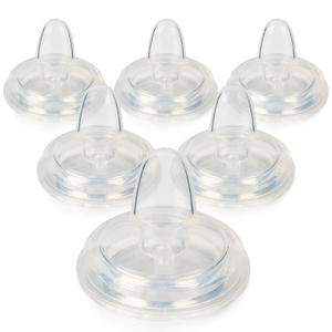 Sippy Spout Nipples for Dr. Brown's Wide-Neck Baby Bottles and Sippy Spout Bottles, Variable Flow, Silicone Conversion Nipple,6+ Months,6 Count