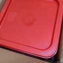 WELKOR Square Storage Container with Lid, Commercial Box with Measurement Marks & Handle, for Baking, Dough Proofing, Meat Brining, Kitchen Tool(Red, 7.5QT-4PACK)