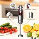 MegaWise Pro Titanium Reinforced 5 in1 Immersion Hand Blender, Powerful with 80% Sharper Blades, 12 Speed Corded Blender, Including 500ml Chopper, 600ml Beaker, Whisk and Milk Frother