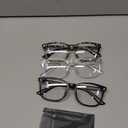 Gaoye Stylish Blue Light Glasses for Woman - Computer Glasses 99% Blue Light Blocking - Lightweight TR90 Frames - 3 pack (A1 Matte Black+leopard+transparent)