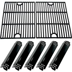 Direct Store DG265 Replacement Cast Iron Grill Grates & Porcelain Steel Heat Plate Flame Tamer for Home Depot Nexgrill 4 Burner 720-0830H, 5 Burner 720-0888N, 720-0888 Gas Grill Models, 17" x 13 1/4"
