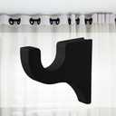 Briwooody 2 Pack Wooden Curtain Rod Brackets Curtain Rod Holder Wood Brackets Classics 3 1/2" Return Bracket for 2" Pole (Black)