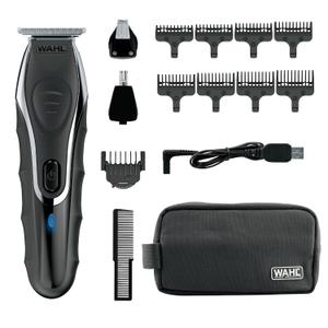 Wahl Aqua Blade Rechargeable Wet/Dry Lithium-Ion Deluxe Beard Trimmer for Men - Interchangeable Heads for Detailing, Hair, Mustache and Body Grooming - Model 9899-100
