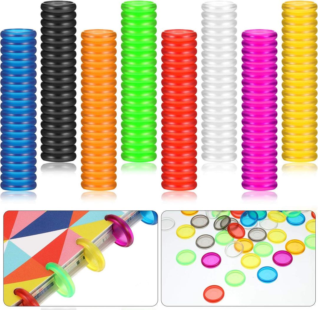 160 Pieces Expansion Discs 1 Inches Plastic Book Discbound Binding Discs Multicolor Binding Ring for Notebooks and Planners