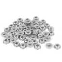 uxcell 3/16-24 Serrated Flange Hex Lock Nuts, 50Pcs 304 Stainless Steel Non-Slip, Full Thread, Bright Finish, Silver