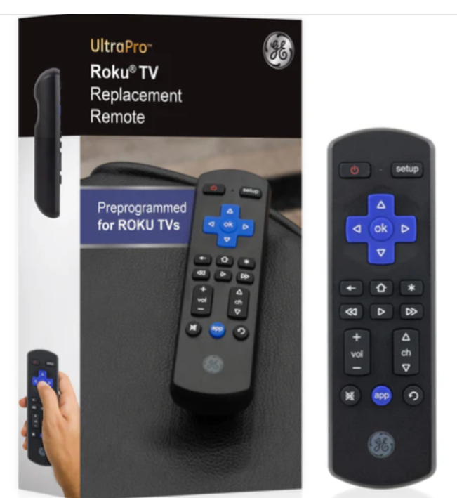 GE Roku TV Replacement Remote, Black
