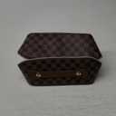 Leather Travel Makeup Bag, Large Capacity Cosmetic Bag for Women, Waterproof Portable Pouch with Divider, Toiletry Organizer with Handle, 10.5x5x5 Inches, Deep Brown